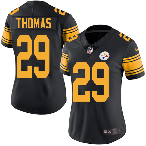 Women's Limited Shamarko Thomas Nike Jersey Black - #29 Rush NFL Pittsburgh Steelers